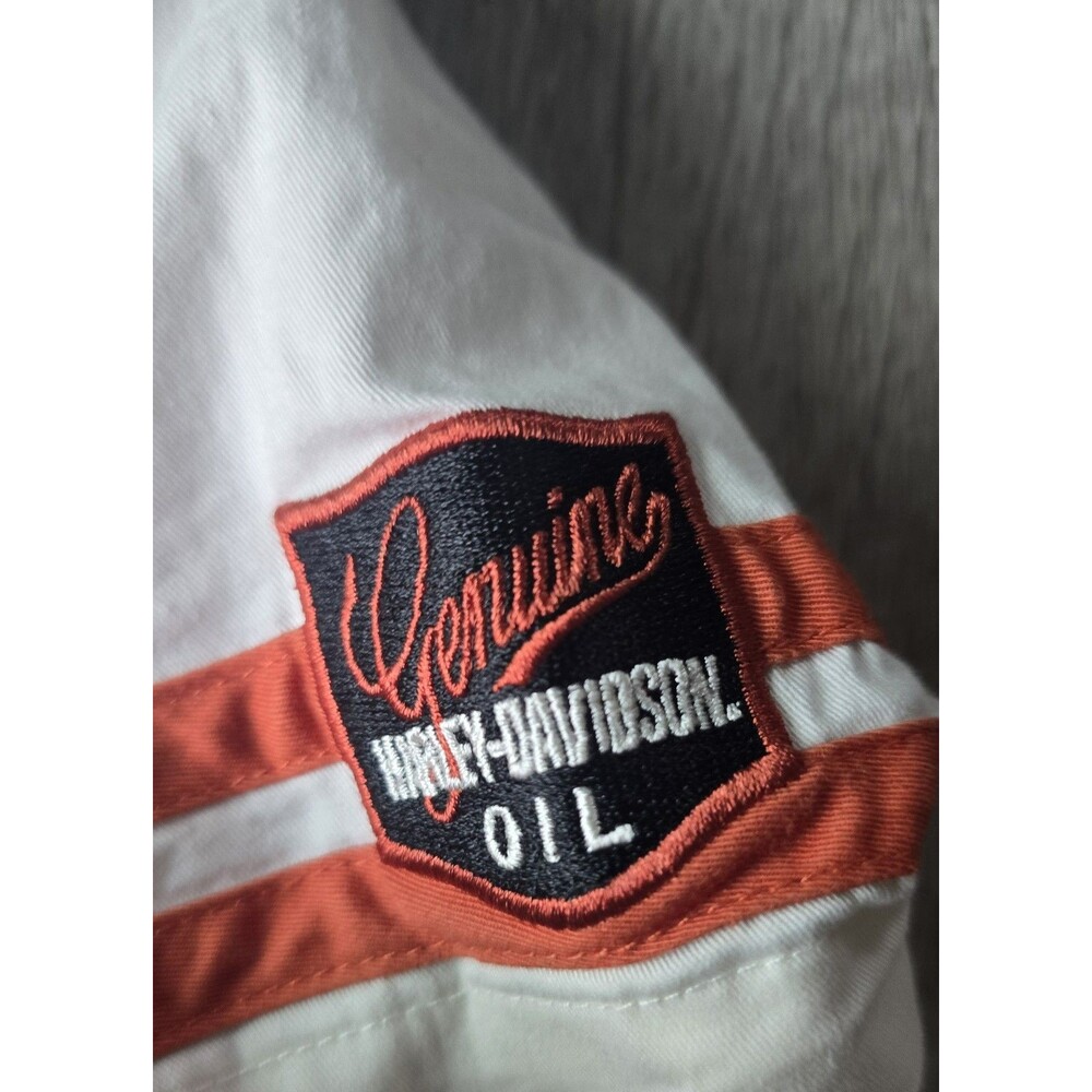 Women's Harley Davidson Motorcycles Patch Zip-Front Riding Shirt Striped Size S - Picture 6 of 10
